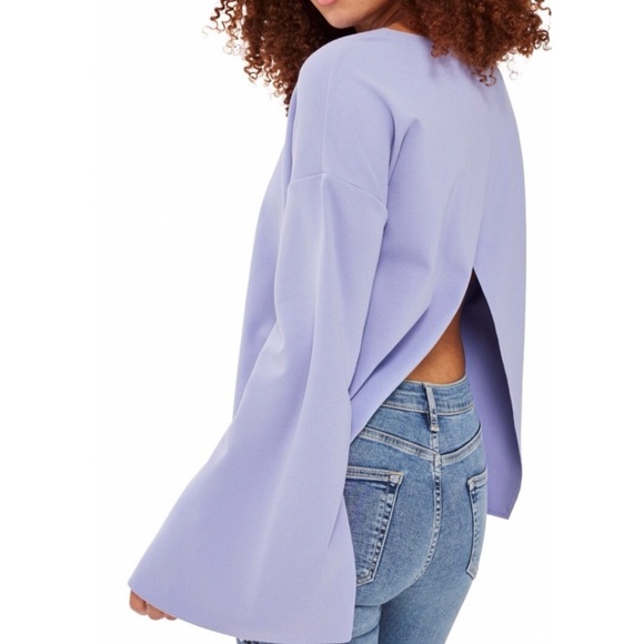 Topshop Tops - NEW TOPSHOP LILAC OPEN BACK VISCOSE HIPPY TOP
